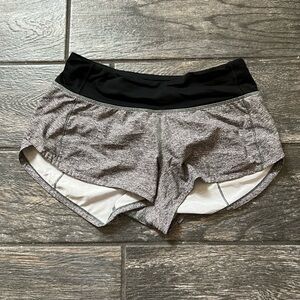 Grey lululemon speed up shorts 
Size 2